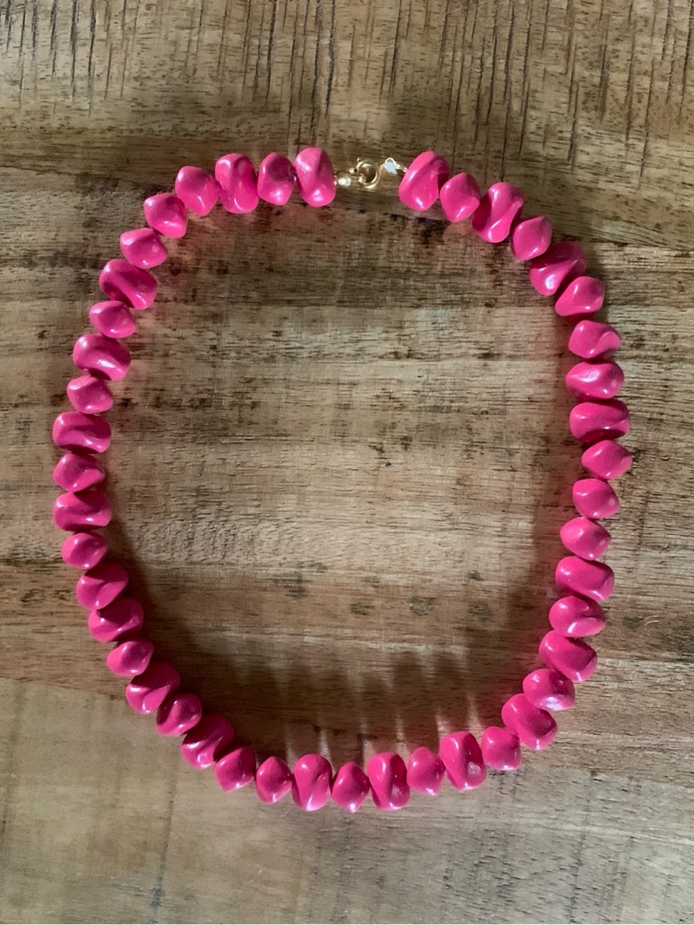 Vintage Hot Pink Chunky Bead Necklace